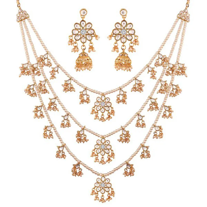 Unmissable Jewelry Clearance – Final Reductions SNERA Gold Plated Kundan Stone And Pearl Necklace Set Unmissable Jewelry Clearance – Final Reductions SNERA Gold Plated Kundan Stone And Pearl Necklace Set