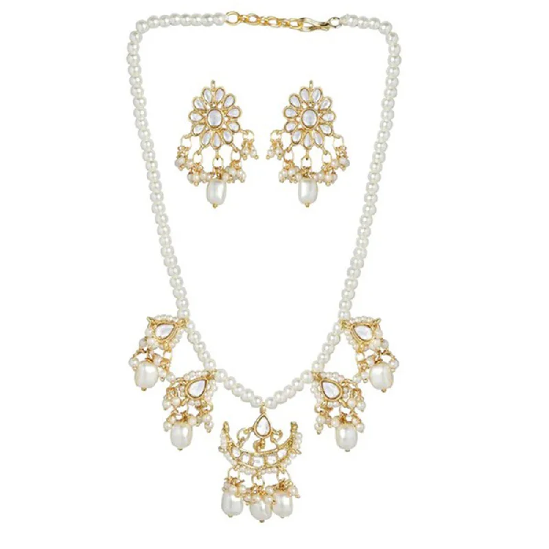 Must-Have Jewelry Pieces At Reduced Prices SNERA Gold Plated Kundan Stone And Pearl Necklace Set Must-Have Jewelry Pieces At Reduced Prices SNERA Gold Plated Kundan Stone And Pearl Necklace Set