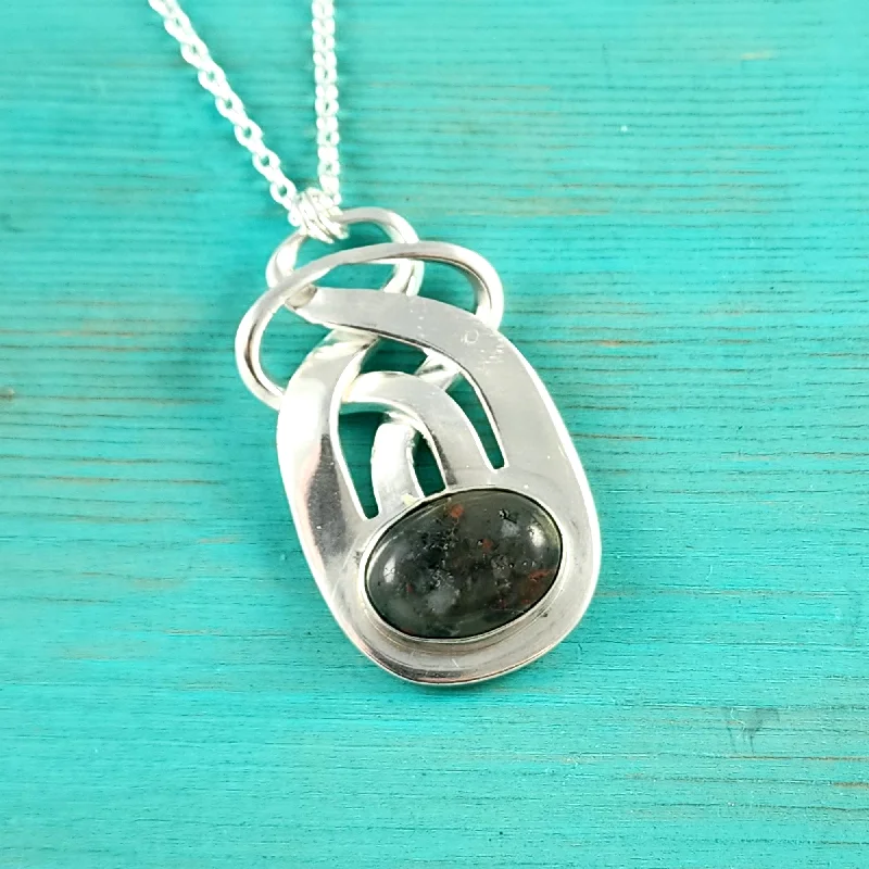 Upgrade Your Jewelry Collection For Less Sterling Silver Dragon's Blood Jasper Twisted Fork Pendant Upgrade Your Jewelry Collection For Less Sterling Silver Dragon's Blood Jasper Twisted Fork Pendant