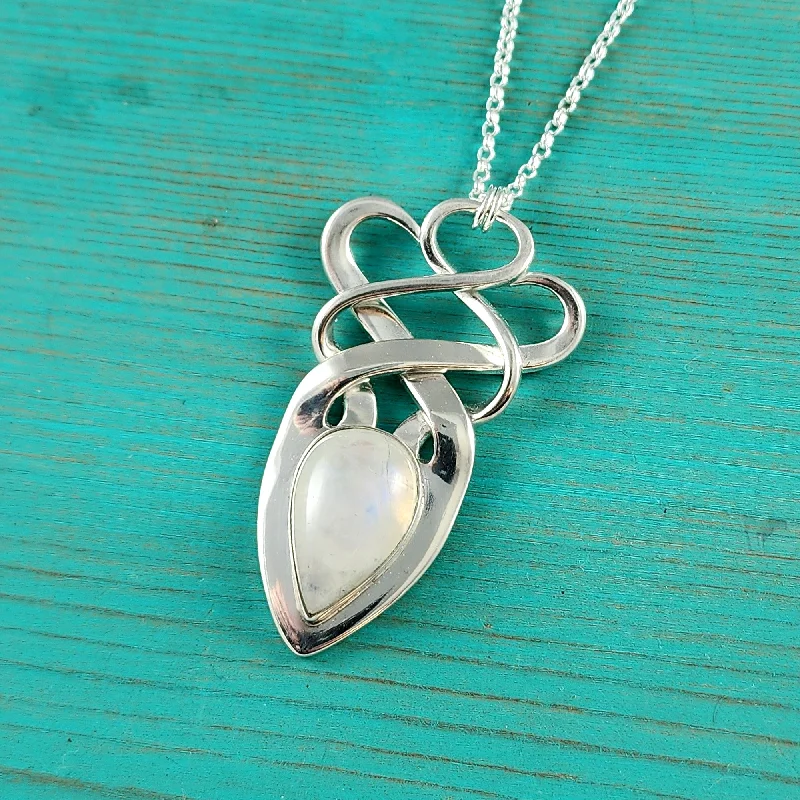 Classic And Modern Jewelry Styles On Sale Sterling Silver Moonstone Twisted Fork Pendant Classic And Modern Jewelry Styles On Sale Sterling Silver Moonstone Twisted Fork Pendant