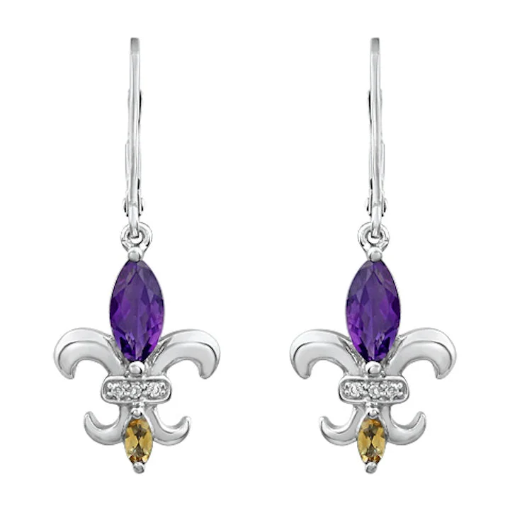 Get The Best Deals On Timeless Jewelry Pieces Purple And Gold Fleur-De-Lis Earrings Get The Best Deals On Timeless Jewelry Pieces Purple And Gold Fleur-De-Lis Earrings