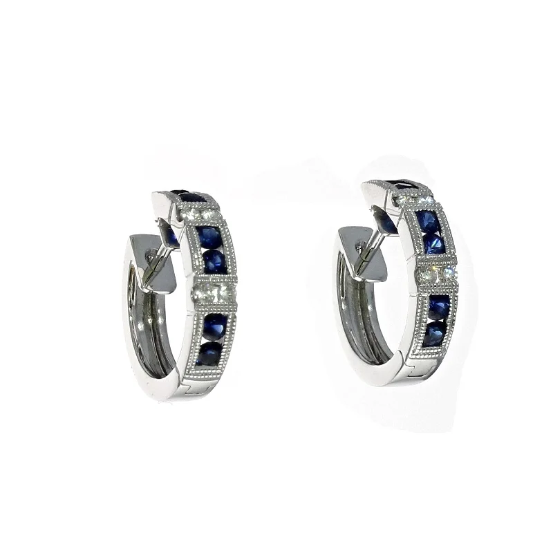 Upgrade Your Collection With Our Limited-Time Jewelry Sale Sapphire and Diamond White Gold Huggie Upgrade Your Collection With Our Limited-Time Jewelry Sale Sapphire and Diamond White Gold Huggie