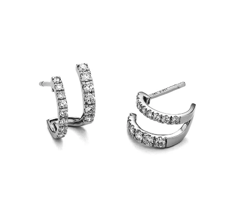 Trendy And Classic Jewelry Now At Reduced Prices Two Row Diamond Huggie Earrings