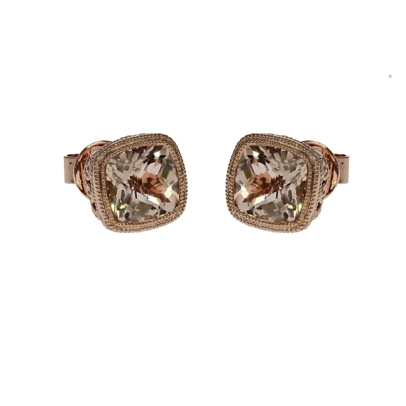 Premium Diamond Jewelry At Once-In-A-Lifetime Discounts Cushion Morganite Earring