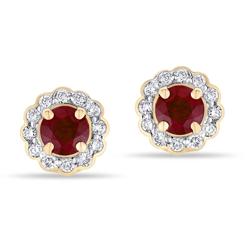 Once-A-Year Jewelry Deals – Shop Before They’Re Gone Round Halo Ruby Earring