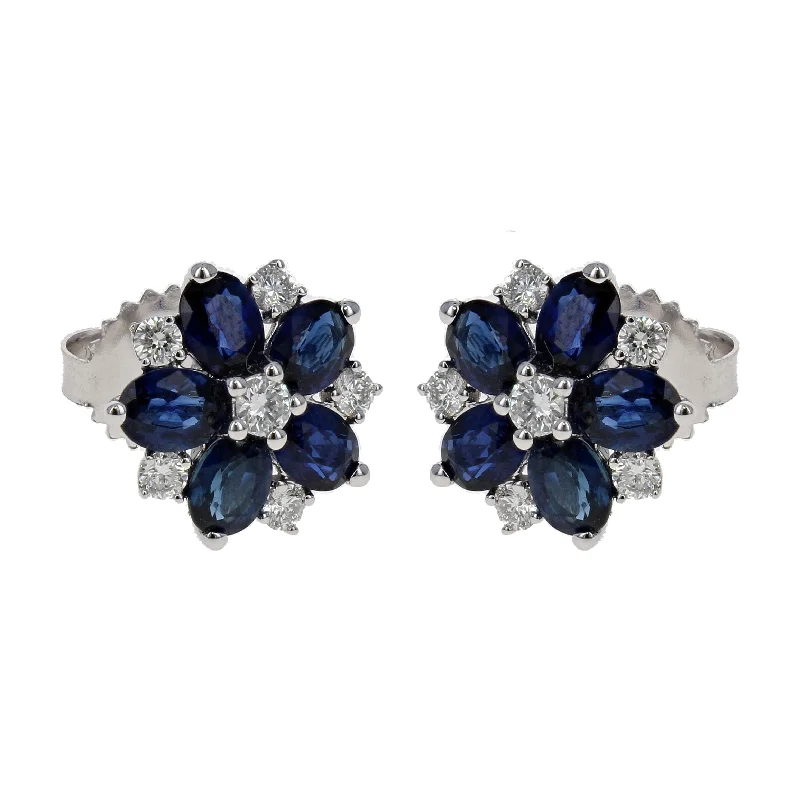 Jewelry Deals That Outshine The Rest Flower Blue Sapphire Earrings