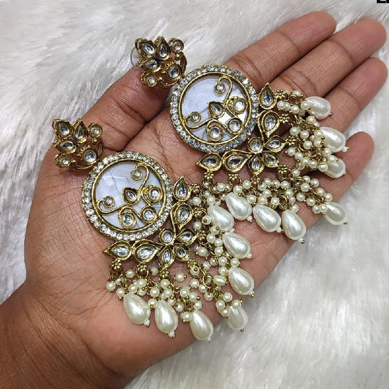 Chic And Stylish Jewelry At Discounted Prices Akruti Collection Gold Plated Crystal Stone And Pearls Dangler Earrings Chic And Stylish Jewelry At Discounted Prices Akruti Collection Gold Plated Crystal Stone And Pearls Dangler Earrings