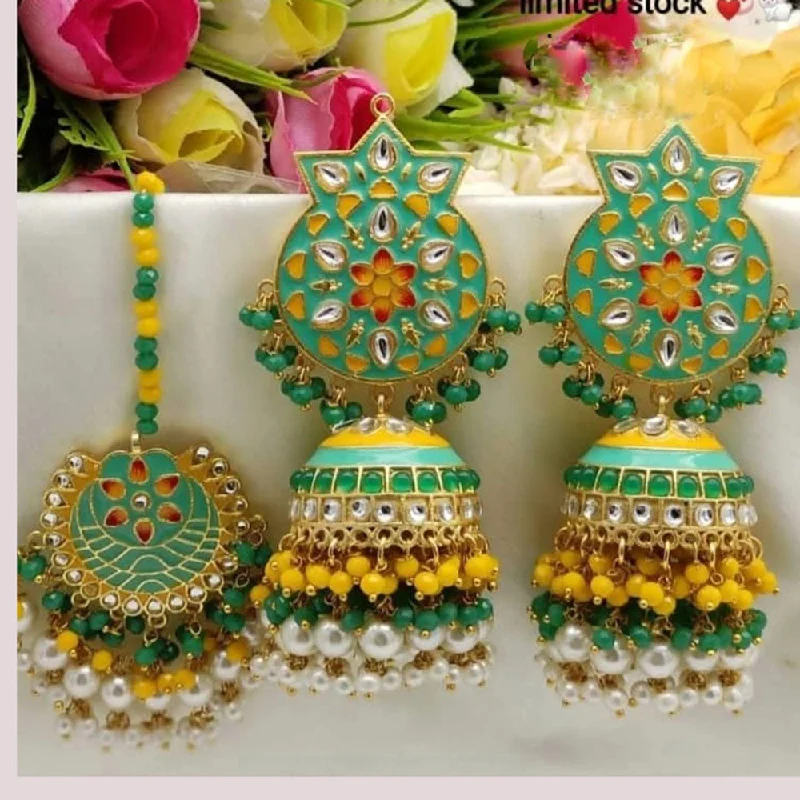 Get The Sparkle You Love At Prices You Adore Akruti Collection Gold Plated Kundan Stone And Pearls Meenakari Earrings With Maangtikka Get The Sparkle You Love At Prices You Adore Akruti Collection Gold Plated Kundan Stone And Pearls Meenakari Earrings With Maangtikka