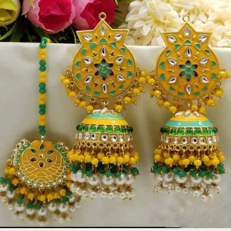 Once-A-Year Jewelry Sale – Grab Your Favorites Now Akruti Collection Gold Plated Kundan Stone And Pearls Meenakari Earrings With Maangtikka Once-A-Year Jewelry Sale – Grab Your Favorites Now Akruti Collection Gold Plated Kundan Stone And Pearls Meenakari Earrings With Maangtikka