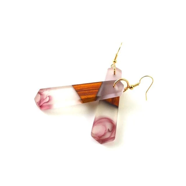 Grab Stylish Jewelry Before The Sale Ends Beautiful Wood and Resin Earrings