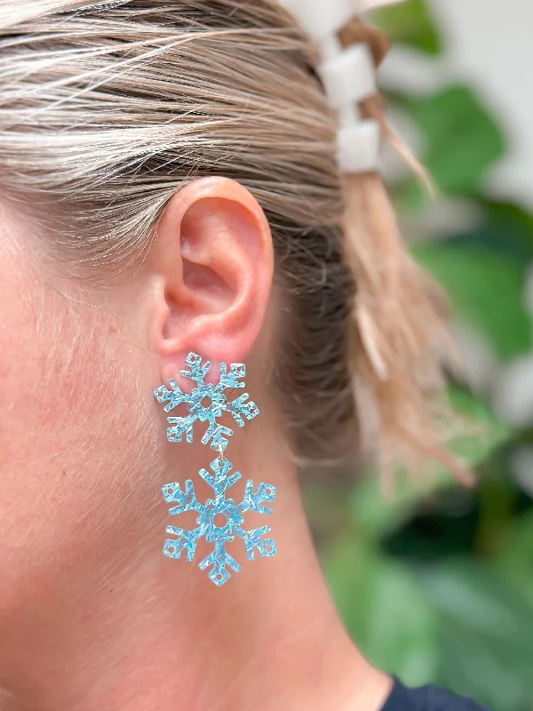 Celebrate With Sparkle – Jewelry Sale Now Live Blue Snowflake Dangle Earrings