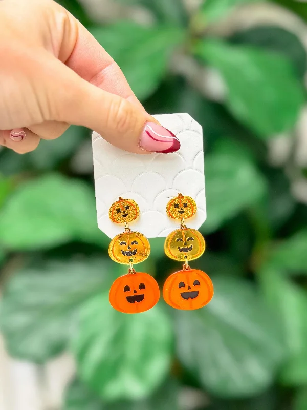 Exclusive Jewelry Sale – Limited-Time Discounts Stacked Pumpkin Dangle Earrings - Orange Exclusive Jewelry Sale – Limited-Time Discounts Stacked Pumpkin Dangle Earrings - Orange