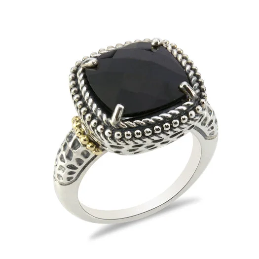 Versatile Layering Jewelry For Effortless Chic Checkerboard Onyx Ring