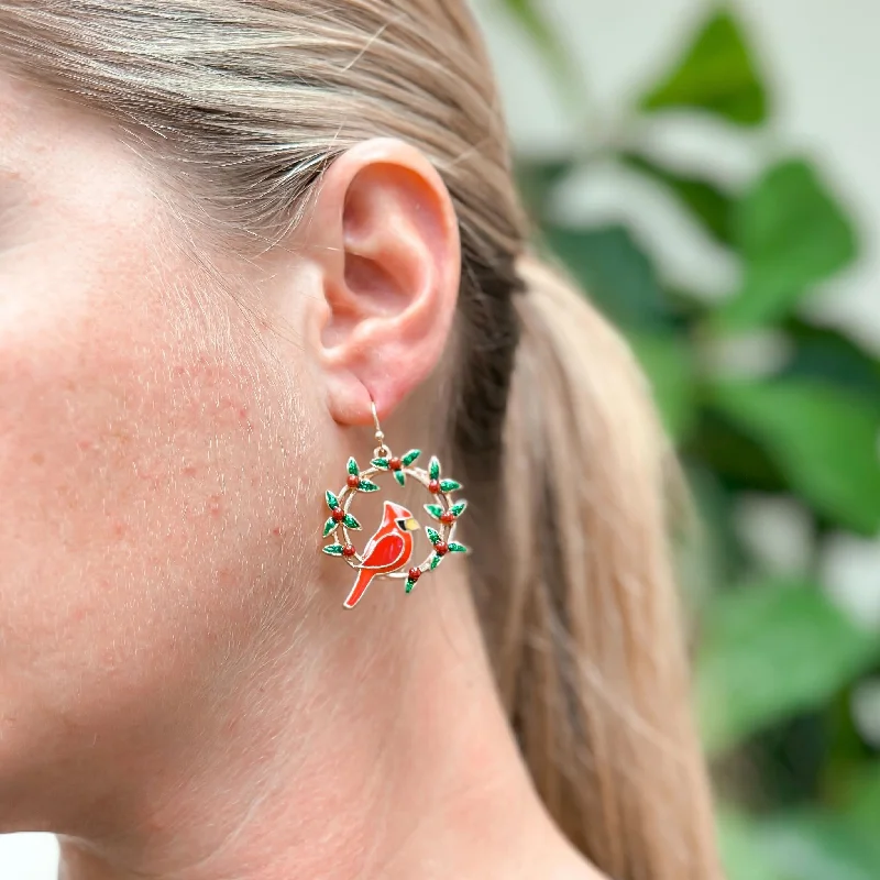 Elegant Jewelry Styles At Budget-Friendly Prices Christmas Cardinal Dangle Earrings