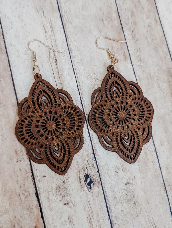 Chic, Trendy, And Affordable Jewelry Sale Beautiful Brown Wood Earrings