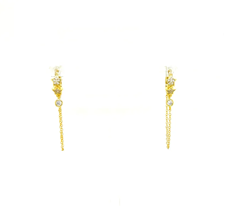 Shop Dazzling Jewelry With Special Promotional Discounts Double Star Chain Huggie Earrings Shop Dazzling Jewelry With Special Promotional Discounts Double Star Chain Huggie Earrings