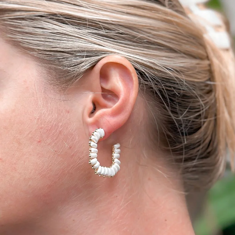 Upgrade Your Jewelry Collection For Less Elongated Pearl Hoop Earrings