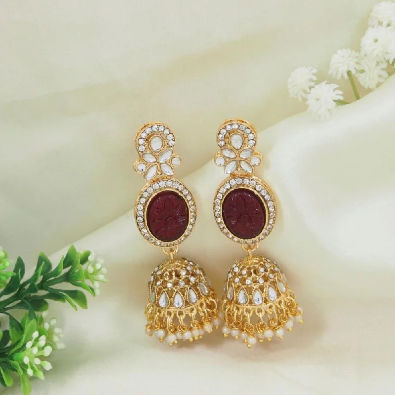 Big Savings On Your Favorite Jewelry Pieces Etnico Gold Plated Traditional Kundan & Pearl Jhumka Dangle Earrings For Women (E3253M) Big Savings On Your Favorite Jewelry Pieces Etnico Gold Plated Traditional Kundan & Pearl Jhumka Dangle Earrings For Women (E3253M)