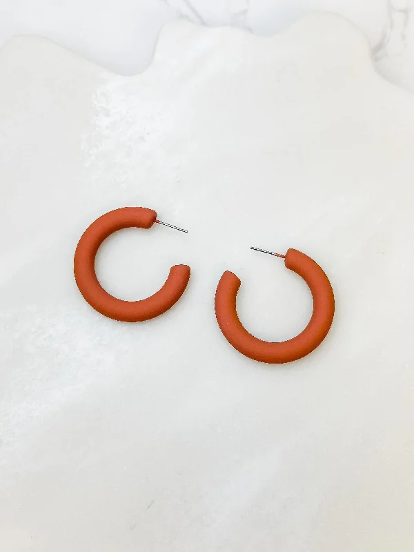 Must-Have Jewelry Pieces At Reduced Prices Fall Color Coated Hoop Earrings - Amber