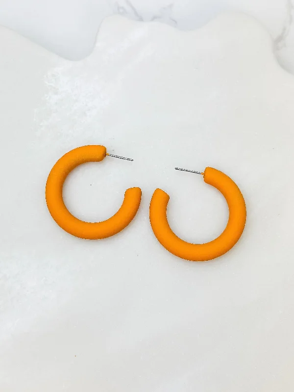 The Perfect Accessory For Less – Jewelry Sale Live Fall Color Coated Hoop Earrings - Mustard The Perfect Accessory For Less – Jewelry Sale Live Fall Color Coated Hoop Earrings - Mustard