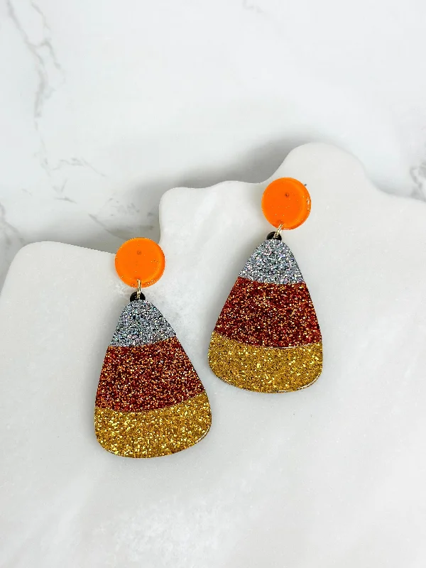 Limited-Stock Jewelry Sale – Once It's Gone, It's Gone Glitter Candy Corn Dangle Earrings Limited-Stock Jewelry Sale – Once It's Gone, It's Gone Glitter Candy Corn Dangle Earrings