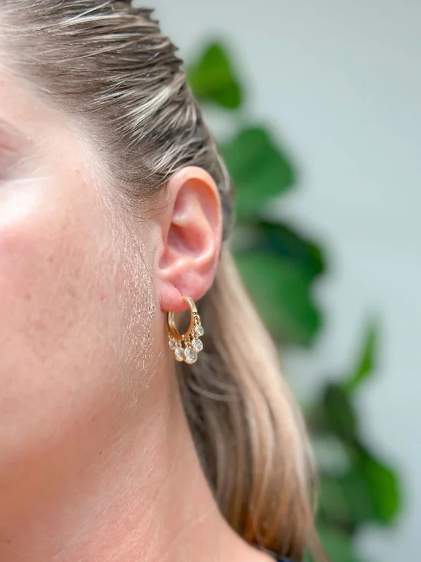 Timeless Elegance, Temporary Discounts – Act Fast Gold Dipped Crystal Dangle Hoop Earrings - Yellow Gold Timeless Elegance, Temporary Discounts – Act Fast Gold Dipped Crystal Dangle Hoop Earrings - Yellow Gold