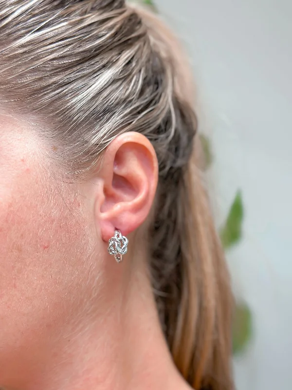 Handcrafted Beauty At Affordable Prices Gold Dipped Knot Hoop Earrings - White Gold
