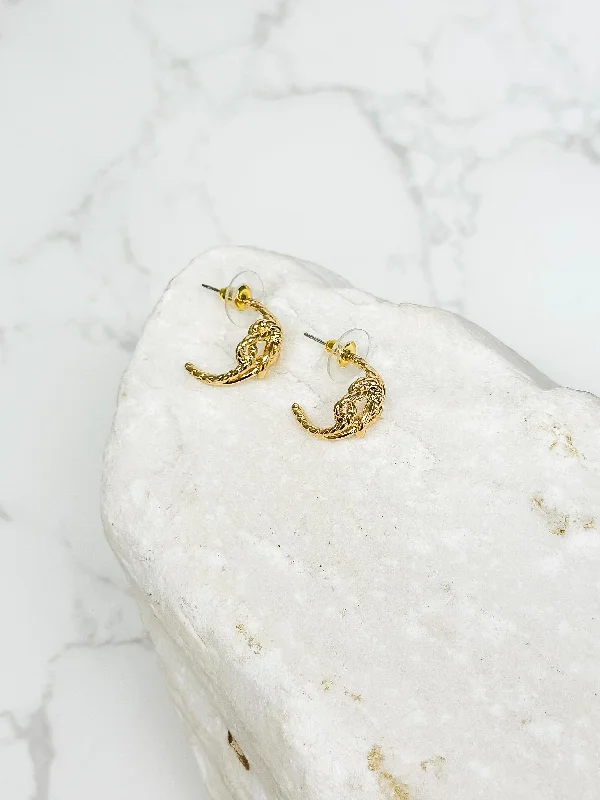 Grab Exquisite Jewelry At The Lowest Prices Gold Dipped Knot Hoop Earrings - Yellow Gold Grab Exquisite Jewelry At The Lowest Prices Gold Dipped Knot Hoop Earrings - Yellow Gold