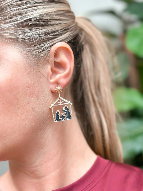 Timeless Elegance, Temporary Discounts – Act Fast Gold Nativity Scene Dangle Earrings Timeless Elegance, Temporary Discounts – Act Fast Gold Nativity Scene Dangle Earrings