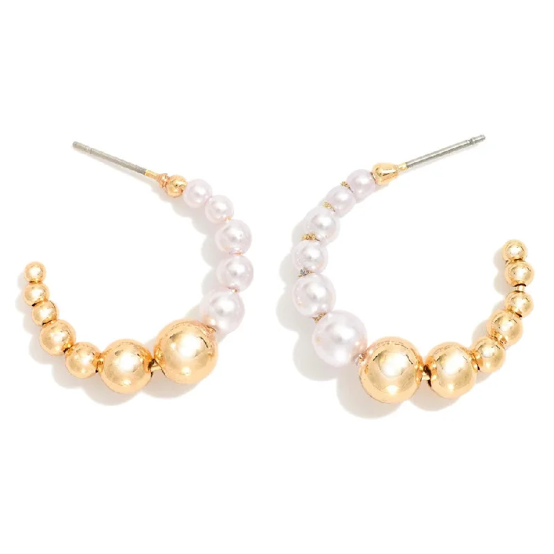 Special Sale On Handcrafted Jewelry – Shop Today Gold & Pearl Beaded Hoop Earrings