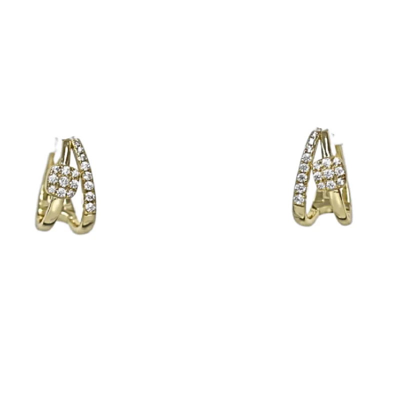 Last Chance To Shop High-End Jewelry At Markdown Prices "Lady" Double Row CZ Huggie Earrings Last Chance To Shop High-End Jewelry At Markdown Prices "Lady" Double Row CZ Huggie Earrings