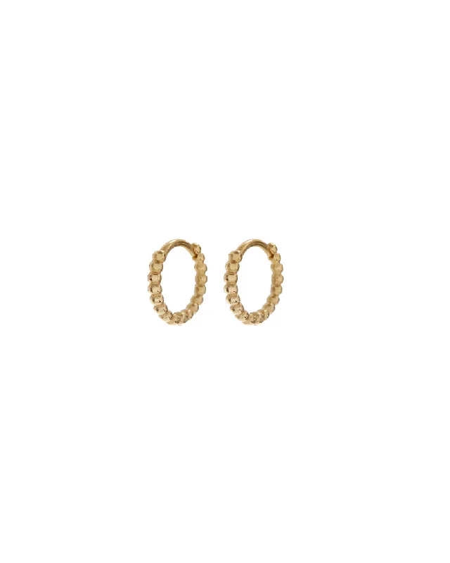 Jewelry Sale Bonanza – Grab Your Sparkle Now Mini Continuous Beaded Huggies- Gold