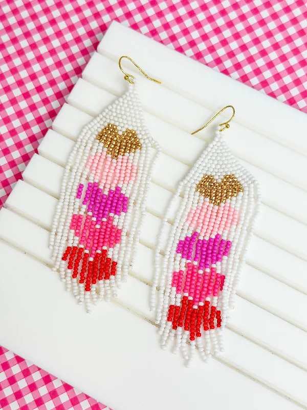 Luxury Meets Affordability – Jewelry Sale Now Live Ombre Heart Fringe Dangle Earrings - Pink Luxury Meets Affordability – Jewelry Sale Now Live Ombre Heart Fringe Dangle Earrings - Pink
