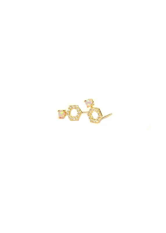 Fine Jewelry, Limited-Time Offers Available Opal Diamond Octagon Studs