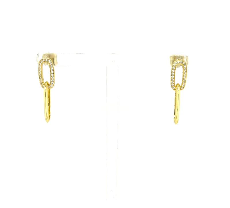 Bestselling Jewelry At Special Promotional Rates Paperclip Pave Two Links Earrings