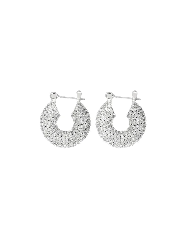 Affordable Elegance – Special Jewelry Sale Now Live Pave Mini Donut Hoops- Silver