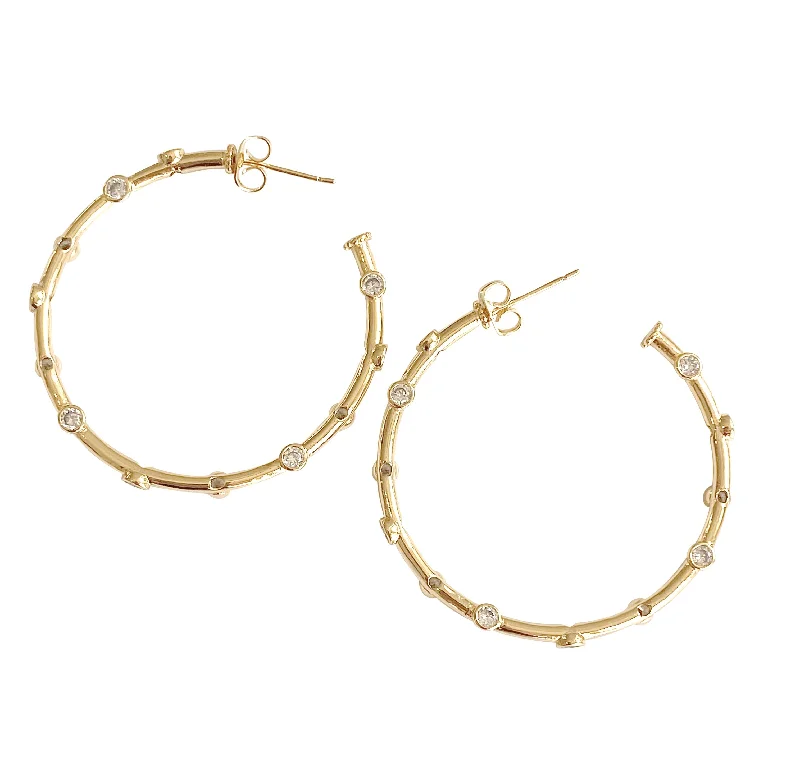 Chic, Trendy, And Affordable Jewelry Sale Pave Station Hoops