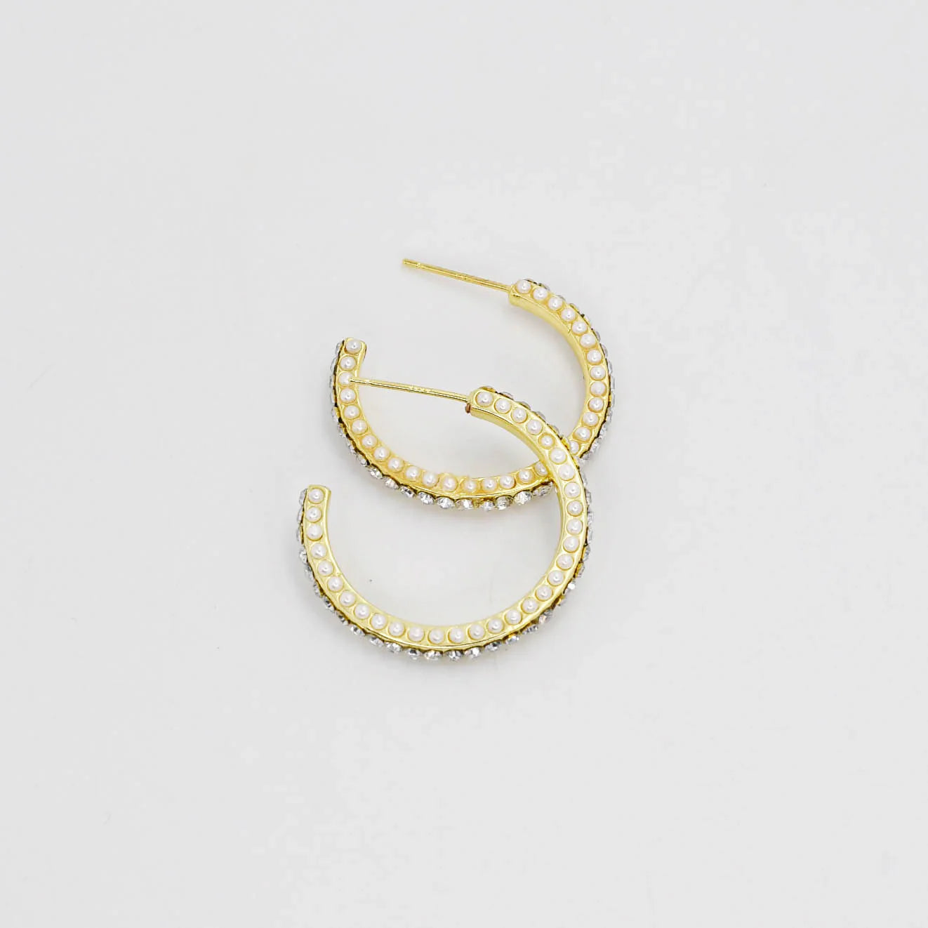 Jewelry Sale Bonanza – Grab Your Sparkle Now Pearly Sparkle Hoop Earrings