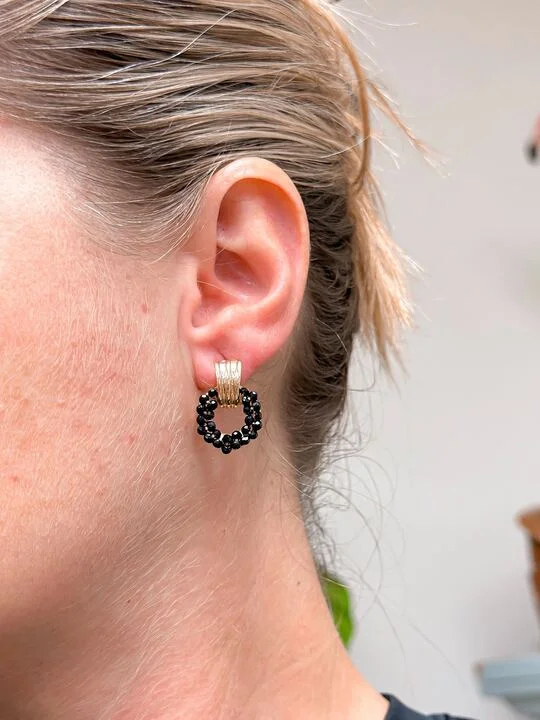 Big Discounts On Elegant Jewelry Collections Petite Beaded Drop Earrings - Jet