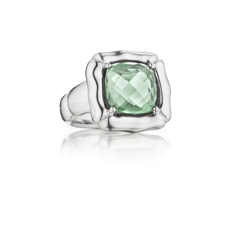 Bohemian-Inspired Jewelry For Free-Spirited Fashion Prasiolite Cushion Ring