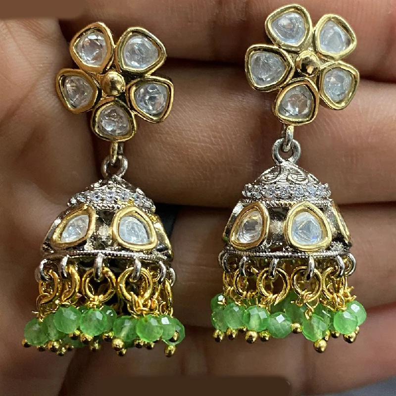 Make Your Outfit Shine With Discounted Jewelry Prime Kundan Jewellery 2 Tone Plated Polki Kundan And Beads Jhumki Earrings Make Your Outfit Shine With Discounted Jewelry Prime Kundan Jewellery 2 Tone Plated Polki Kundan And Beads Jhumki Earrings