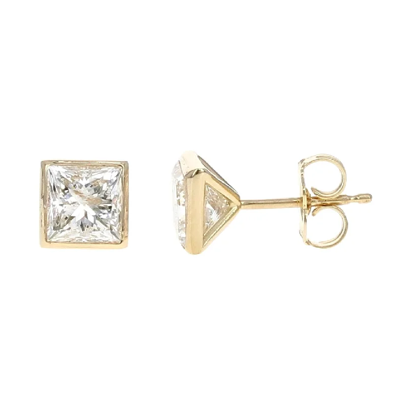 Clearance Sale On High-End Jewelry Collections Princess Cut Diamond Studs