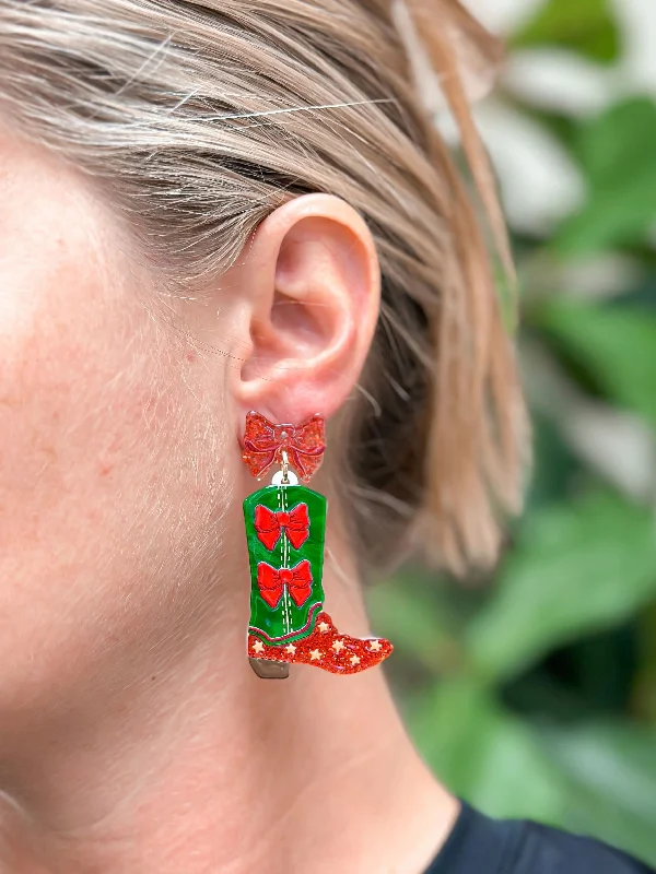Dainty And Elegant Jewelry Now At Reduced Prices Red Bow Boot Dangle Earrings