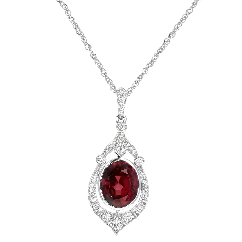 Dainty And Elegant Jewelry Now At Reduced Prices Red Spinel and Diamond Pendant
