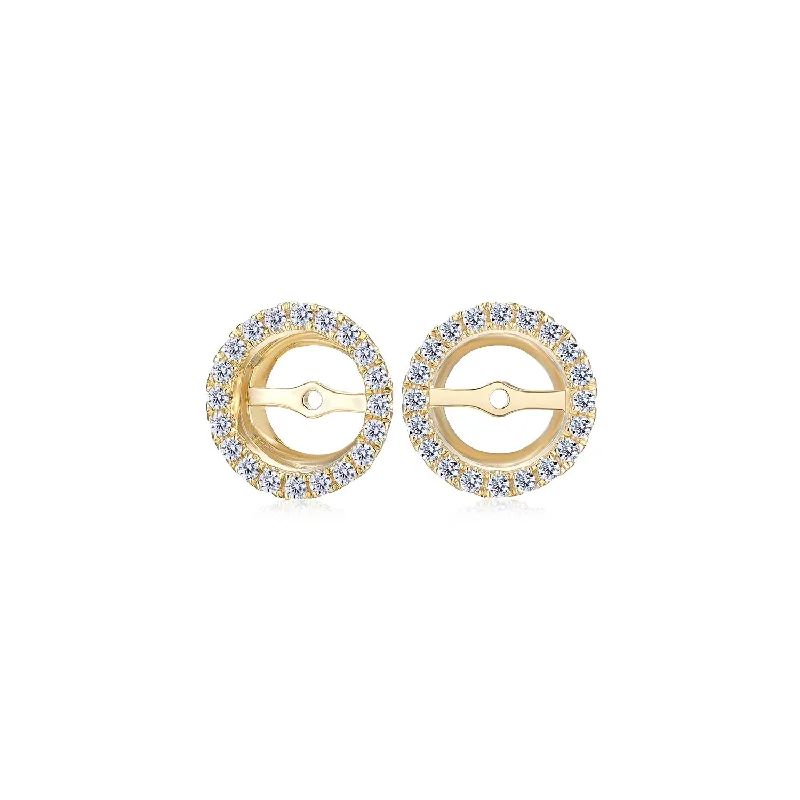 Jewelry Clearance Event – Stock Up Before It's Over Round Brilliant Halo earring enhancer with 0.4 carats* of diamond simulants in 10 carat yellow gold Jewelry Clearance Event – Stock Up Before It's Over Round Brilliant Halo earring enhancer with 0.4 carats* of diamond simulants in 10 carat yellow gold