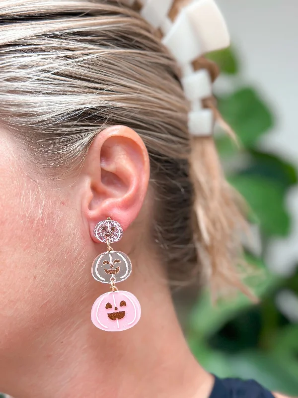 The Perfect Jewelry Piece At The Perfect Price Stacked Pumpkin Dangle Earrings - Pink The Perfect Jewelry Piece At The Perfect Price Stacked Pumpkin Dangle Earrings - Pink