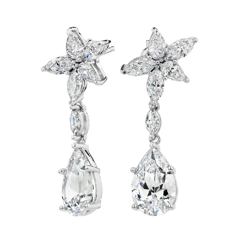 Breathtaking Jewelry At Limited-Time Savings Statement earrings with 8.78 carats* of diamond simulants in sterling silver Breathtaking Jewelry At Limited-Time Savings Statement earrings with 8.78 carats* of diamond simulants in sterling silver
