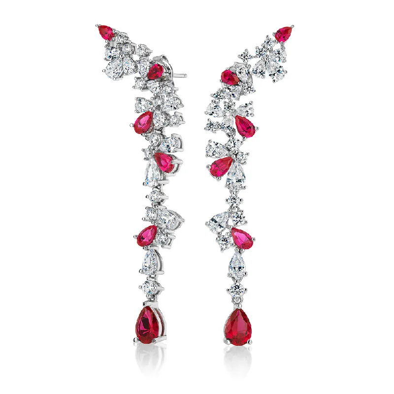 Jewelry Deals That Sparkle – Shop Today Statement earrings with ruby simulants and 5.24 carats* of diamond simulants in sterling silver Jewelry Deals That Sparkle – Shop Today Statement earrings with ruby simulants and 5.24 carats* of diamond simulants in sterling silver