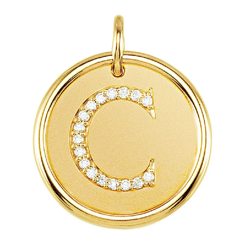 Shop Dazzling Jewelry At The Best Prices .08 Ctw G-H, I1 Diamond Initial 17mm 14k Yellow Gold Pendant Letter C Shop Dazzling Jewelry At The Best Prices .08 Ctw G-H, I1 Diamond Initial 17mm 14k Yellow Gold Pendant Letter C