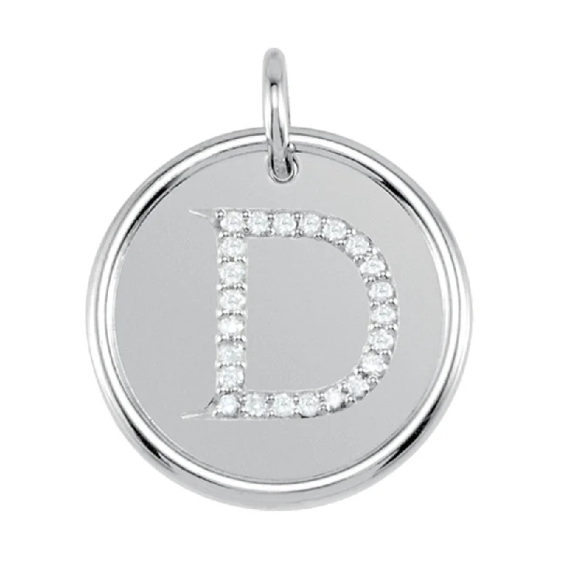 Shop Trending Jewelry With Exclusive Savings 1/10 Ctw G-H, I1 Diamond Initial 17mm 14k White Gold Pendant Letter D Shop Trending Jewelry With Exclusive Savings 1/10 Ctw G-H, I1 Diamond Initial 17mm 14k White Gold Pendant Letter D